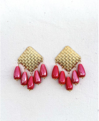 Pendientes Rosario rojo